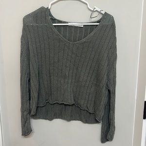 ZARA green wide neck sweater
